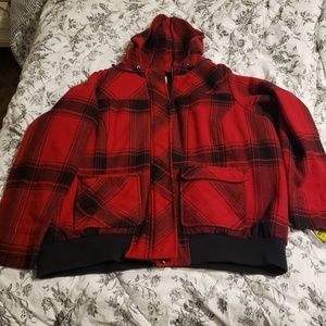 Old Navy wool buffalo plaid jacket 2x